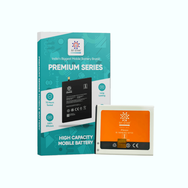 Image of Gionee P5 Mini, Gionee P5 Mini phone battery with MT Star Premium Series box.