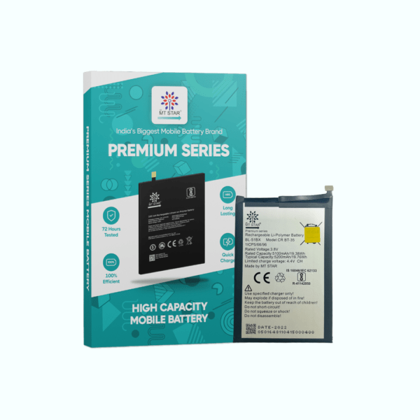 Image of BL51BX Infinix Hot 10 phone battery with MT Star Premium Series box.