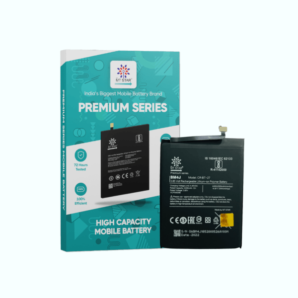 Image of BM4J MI NOTE 8 PRO phone battery with MT Star Premium Series box.