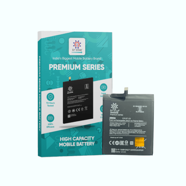 Image of BN3A, Mi Redmi GO phone battery with MT Star Premium Series box.