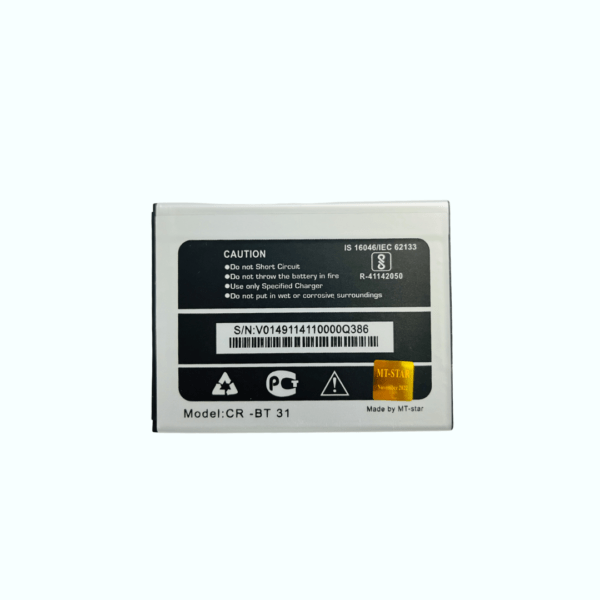 Image of Micromax Q386 smartphone battery.