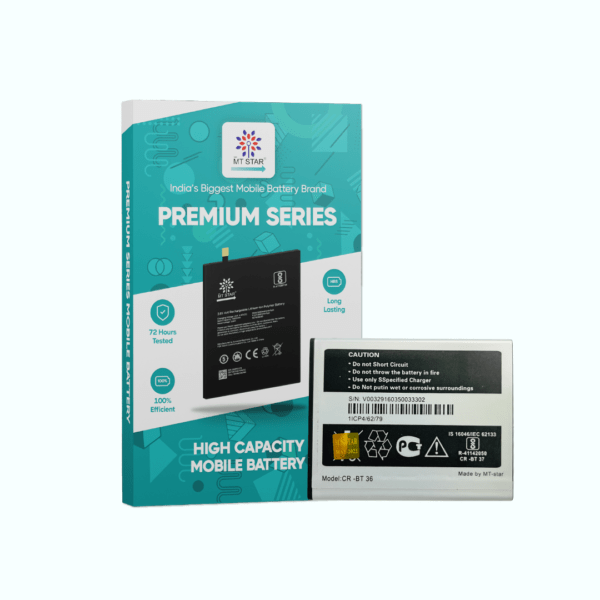 Image of Micromax Q417 smartphone battery. Image of Micromax Q417 smartphone battery with MT Star Premium Series box.