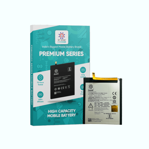 Image of HE335 Nokia 6 phone battery with MT Star Premium Series box.